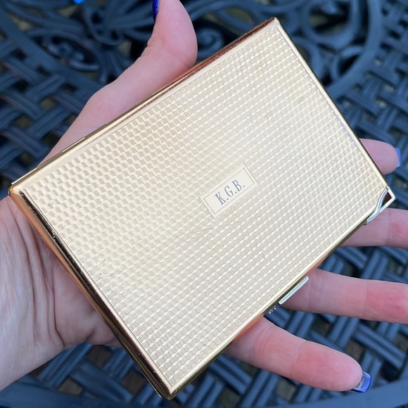 Vintage Colibri Cigarette Case w Peacocks & Built-In Lighter Initialed KGB - Picture 17 of 17